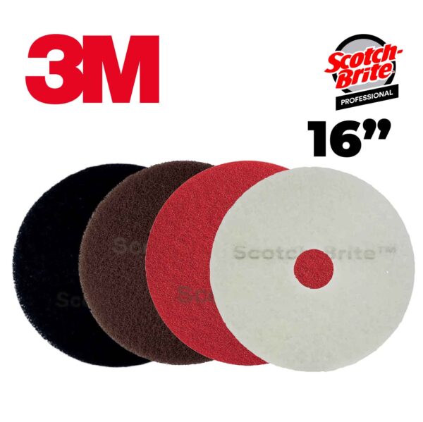 PAD DE 16" SCOTCH BRITE NEGRO, CAFÉ, ROJO y BLANCO