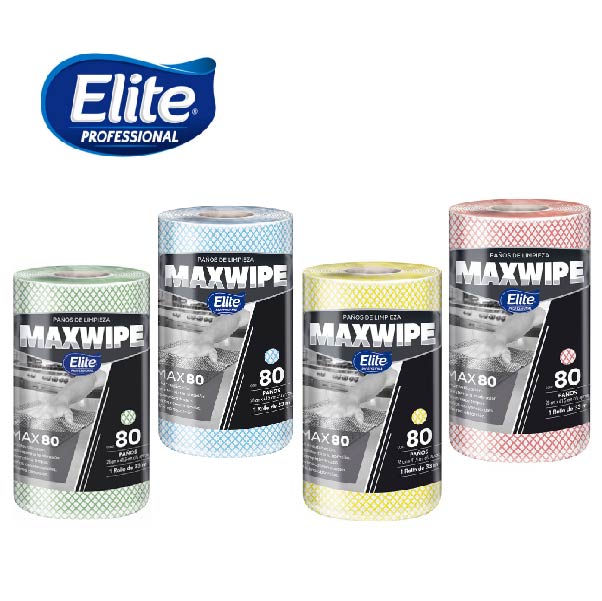 MAXWIPE MAX80 - ROLLO 80 PAÑOS (amarillo, azul, rojo verde)